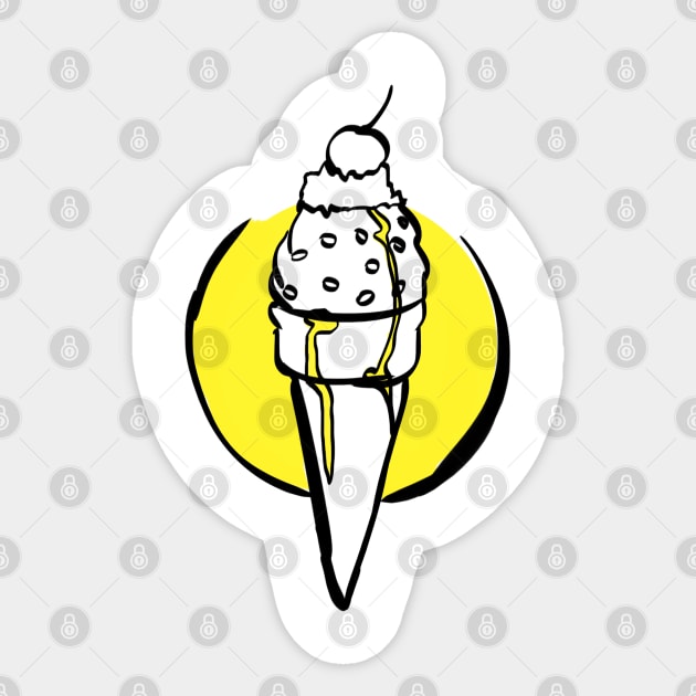 Ice Cream (Yellow) Sticker by @akaluciarts